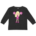 thumbnail image 3 of Inktastic Cheerleaders, Girl With Blonde Hair, Pink Uniform Girls Long Sleeve Toddler T-Shirt, 3 of 5