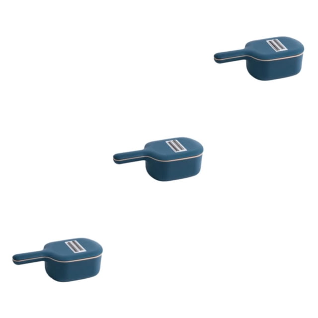 kurtrusly Multifunctional Potato Carrot Cucumber Slicer Simplify Kitchen Tasks PP Potato Slicer With Strainer dark blue 3Set