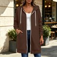 thumbnail image 6 of Hurxie Women Casual Zip up Fleece Hoodies Tunic Sweatshirt Long Jacket Oversized Hoodie with Pockets Full Zipper Hooded for Fall Winter, 6 of 6