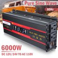 YTBW Power Inverter 6000 Watt 12V 24V Dc To 110V Ac Lcd Cable Car Rv