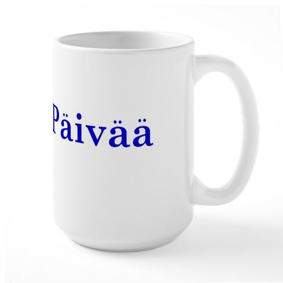 CafePress - Hyvää Päivää Large Mug - 15 oz Ceramic Large White Novelty Mug
