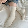 thumbnail image 3 of 1 Pair Women Socks Mid-tube Candy Color Knitted Thick Warm Elastic Anti-shrink Soft Warm Anti-pilling Anti-slip Lady Winter Socks, 3 of 7