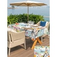 thumbnail image 4 of Outdoor Tablecloth with Umbrella Hole and Zipper, Easter Rectangle Table Cloth 60x102 Inch Waterproof Tablecloth, Spring Farmhouse Bunny Flower Teal Blue Wood Grain Picnic Table Cover for Patio, 4 of 7