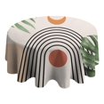 thumbnail image 4 of Round Waterproof Tablecloth 60×60 Inch, Boho Style Reusable Indoor/Outdoor Durable Table Cover for Party Kitchen Dinner Room Decor, 4 of 6