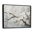 thumbnail image 2 of Designart "Simplistic White And Ash Cherry Blossom" Cherry Blossom Floater Framed Canvas Wall Art, 2 of 5