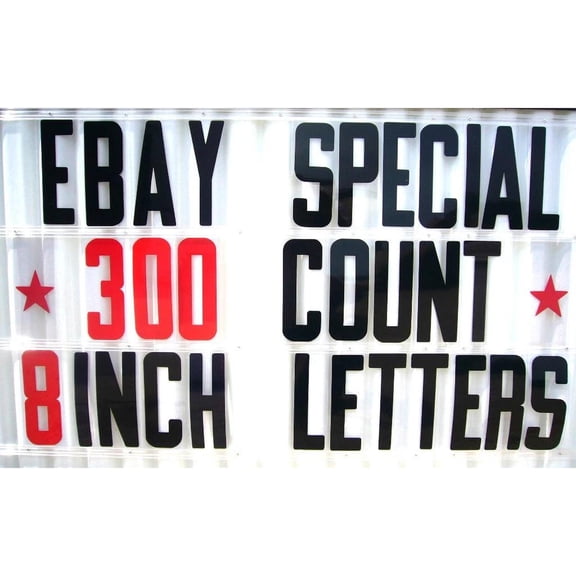 300 Changeable Flex Letters for Portable Outdoor Marquee Signs 8" on 8 7/8" back