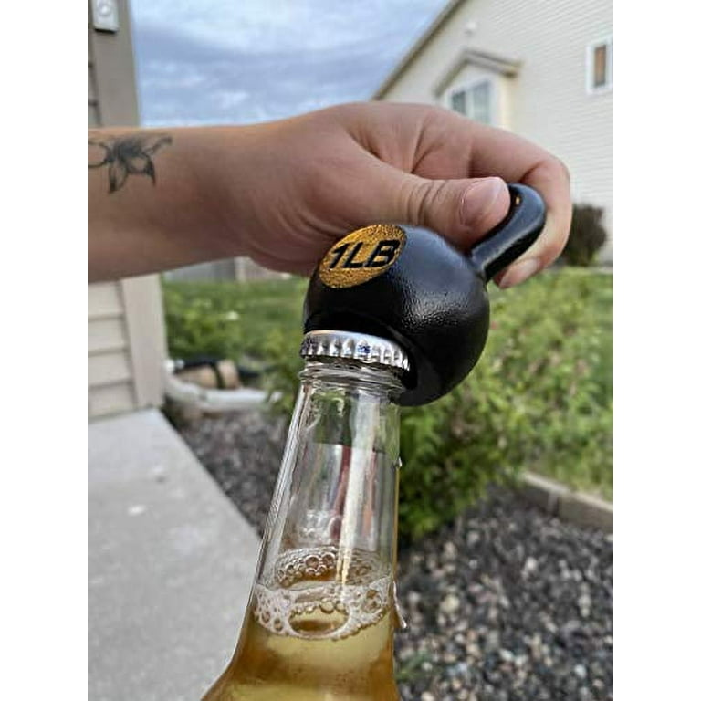 Kettlebell Bottle Opener, 1lb, Patent pending, Weightlifting beer gifts  for men and women