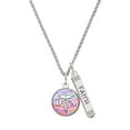 thumbnail image 1 of Delight Jewelry Silvertone Domed Multi Color DA Silvertone Believe Faith Prayer Hope Bar Charm Necklace, 23", 1 of 4