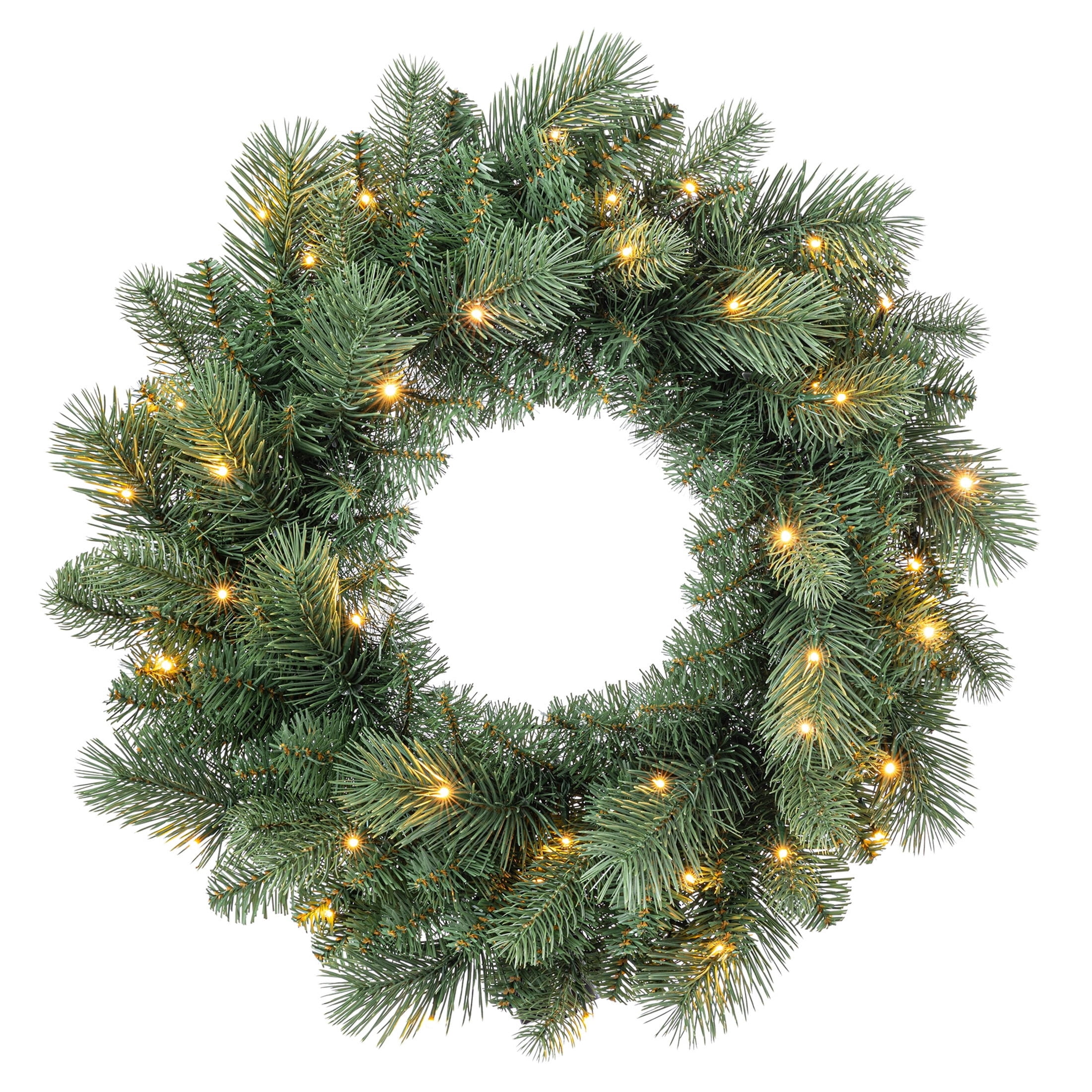 Pre-Lit Battery-Operated Valencia LumaDazzle Artificial Christmas Wreath, Green, 24", by Holiday Time
