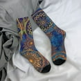 thumbnail image 7 of Celestial Steampunk Socks Blue Gold Mandala Leisure Stockings Female Warm Soft Running Spo, 7 of 7