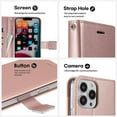 thumbnail image 4 of Entronix Wallet Case for Apple iPhone 16 Pro,[6 Card Slots] PU Leather Credit Holder Folio Flip Kickstand Lanyard Phone Cover, Rose Gold, 4 of 6
