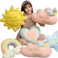 thumbnail image 2 of cute rainbow Cloud sun star Sky throw pillow Soft cushion plush toy baby kids bedroom decoration toy pillow sofa cushion, 2 of 5