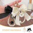 thumbnail image 2 of 2pcs Fake Pearl Decorating Bowknot Keychain Women Stylish Bag Hanging Charm Bow Pendant, 2 of 4