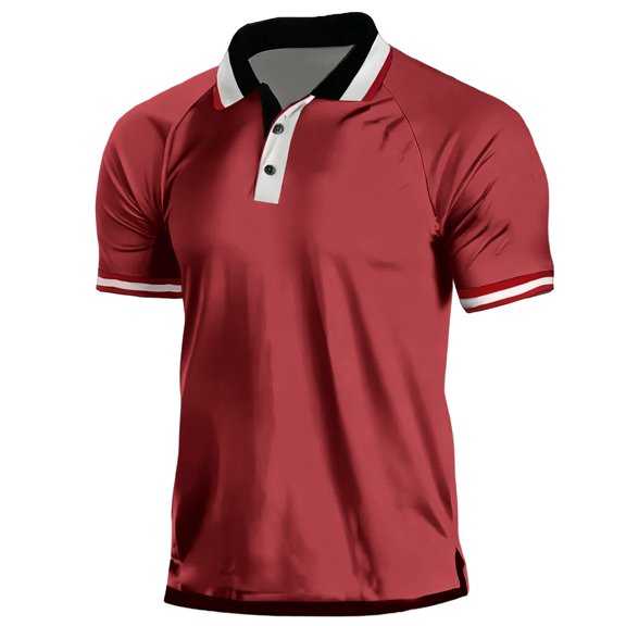 Men's Moisture Wicking Polo Shirt Summer Raglan Short Sleeve Tennis Golf Shirts Casual Stylish Tops