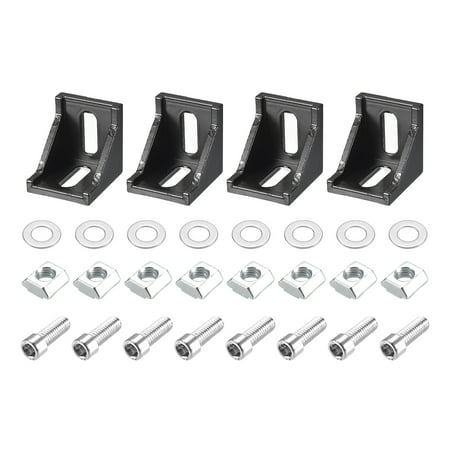 

4Sets 4040 European Inside Corner Bracket Gusset Kits 38x38x35mm (Black)