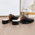 thumbnail image 6 of WZX Mules for Women Low Block Heel Closed Round Toe Slip on Backless Mules Shoes Comfortable Casual Classic Shopping Dating Party Slides Loafer Shoes, 6 of 8