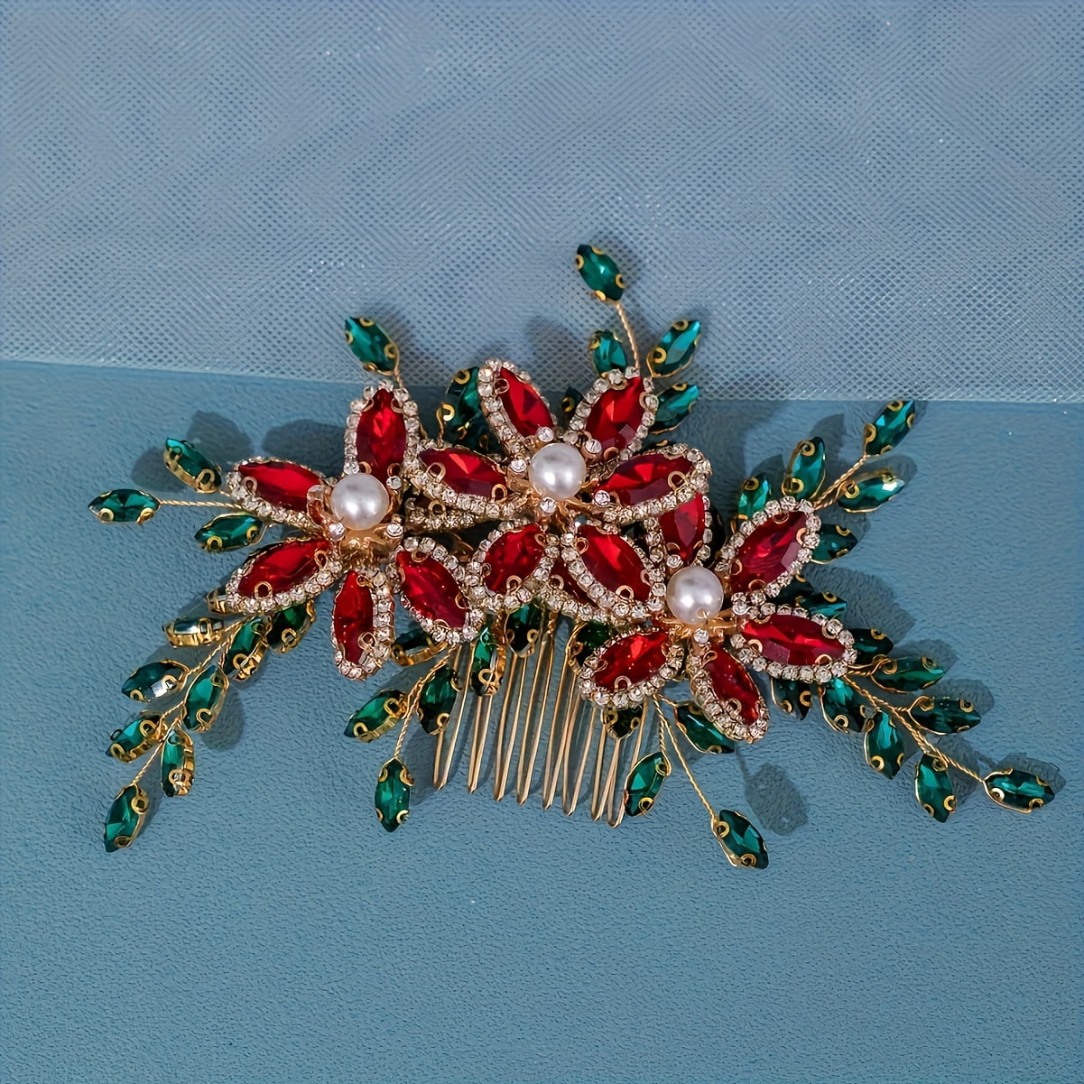 One Piece of Vintage Rhinestone Hairband, a Luxurious Handmade Crystal Hair Ornament, Featuring an Elegant Floral Design, Suitable for Bridal, Baroque, Prom, Birthday Celebrations, And Weddings.
