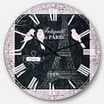 thumbnail image 1 of Designart 'Paris Vintage Collage Ii Traditional Wall Clock, 1 of 4