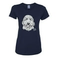 thumbnail image 2 of Golden Doodle Dog Lover Pet Owner Animal Lover Womens Graphic T-Shirt, Navy, Small, 2 of 4
