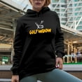 thumbnail image 2 of Golf Widow with a Ball & Club, Golf Player, Golfing or Golfer Themed Merch Gift, Black Hooded Sweatshirt or Hoodie, X-Large, 2 of 5