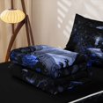thumbnail image 6 of Homewish Goth Skull Skeleton Zipper Queen Comforter Set with Fitted Sheet and 2 Pillowcases,Halloween Zipper Bedding Set,Romantic Navy Floral Bed Set,Black Reversible,4pcs, 6 of 8