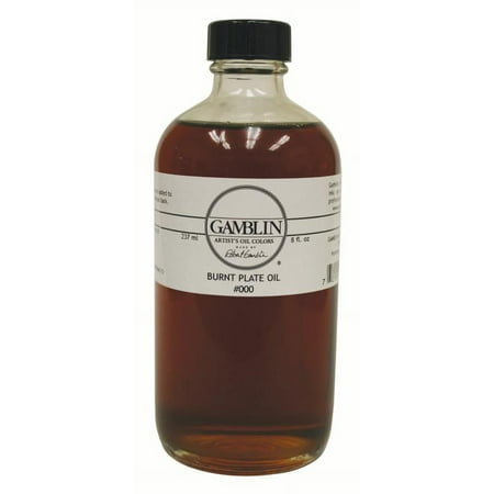 Gamblin Burnt Plate Oil #000, 8 oz. Bottle