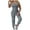 Gray, variant on Women Loose Dungarees Loose Long Pockets Rompers Jumpsuit Pants Trousers