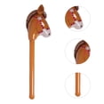 thumbnail image 2 of Palos de animales inflables para niños, globo con forma de cabeza de caballo, martillo inflable para fiestas de cumpleaños temáticas, decoración del hogar, color marrón claro, 2 of 7