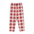 thumbnail image 6 of Uemuo Plaid Heart Pattern Women's Wide Leg Palazzo Lounge Pants with Pockets Light Weight Loose Comfy Casual Pajama Pants-, 6 of 9