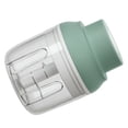 thumbnail image 4 of Picadora de ajo eléctrica inalámbrica con carga USB, 3 cuchillas, para condimentos, carnes y suplementos alimenticios, color verde., 4 of 14
