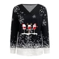 thumbnail image 3 of Sweat-shirt de Noël Femmes Imprimé Mode Pull Col Rond Chaud Pull à Manches Longues Fermeture Cardigan Mi-Longueur Jacket Vacances Xmas Outwear, 3 of 4