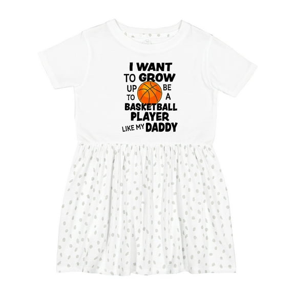 Inktastic I Want to Grow Up to Be a Basketball Player Like My Daddy Girls Toddler Dress