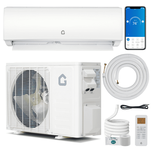 9000 BTU Mini Split AC/Heating System, 20 SEER2 230V WIFI Enabled Energy Efficient Mini Split Air Conditioner,Wall-Mounted Split AC Unit,Cools Up to 450 Sq.Ft, Includes Installation K