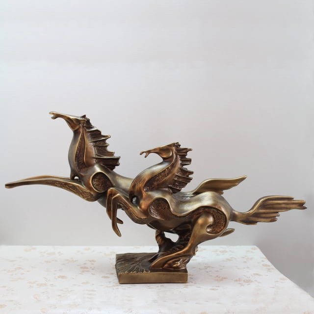 Adornos de águila y caballo de bronce con artesanías de resina, decoración creativa para el hogar y el gabinete de TV para la sala de estar