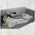 thumbnail image 6 of Shark Soft Flannel Fleece Blanket, Digital Sketch of Wild Fish with Open Mouth Power King of the Ocean Illustration, Cozy Plush for Indoor and Outdoor Use, 50" x 60", Dark Grey White, by Ambesonne, 6 of 6