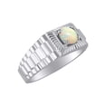 thumbnail image 3 of RYLOS Mens Rings Sterling Silver Ring Gorgeous 7MM Round Shape Gemstone Designer Style  Rings Opal October Birthstone Rings For Men, Men's Rings, Silver Rings, Sizes 8,9,10,11,12,13, 3 of 6