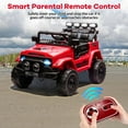 thumbnail image 4 of 12V Kids Ride-On Car, Electric Truck Ride-On Toys with 5MPH Max Speed, Remote Control, Lights, and Music for Kids Gifts, Red, 4 of 7
