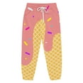 thumbnail image 2 of Melting Ice Cream Sweatpants For Girls Boys Pants Drawstring Elastic Waistband Sweatpants Ice Cream Cone Pattern Funny Jogging Baseball Style Sports Pants Pink 2-3 Years, 2 of 5