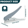 thumbnail image 2 of 3/6/8mm Diameters Single Hole Paper Puncher Metal Hand Operated Loose Leaf Punch Handle Designed Paper Punch Scale Design Accurate Punching for Document Binding, 2 of 10