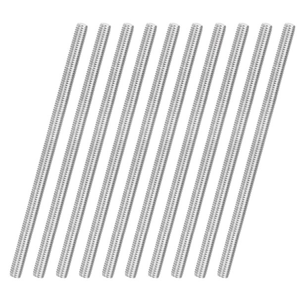 Uxcell Paquete de 10 Varillas Roscadas Completamente, M3x60mm Barra de Rosca de Mano Derecha de Acero Inoxidable