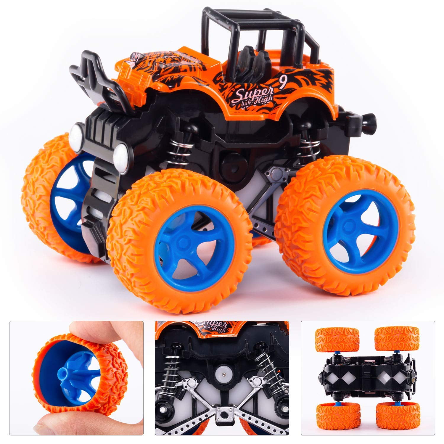 Monster Truck 2-Pack: Exciting Car Toys for Boys 3-5 - 360° Stunt Cars -  Gifts f