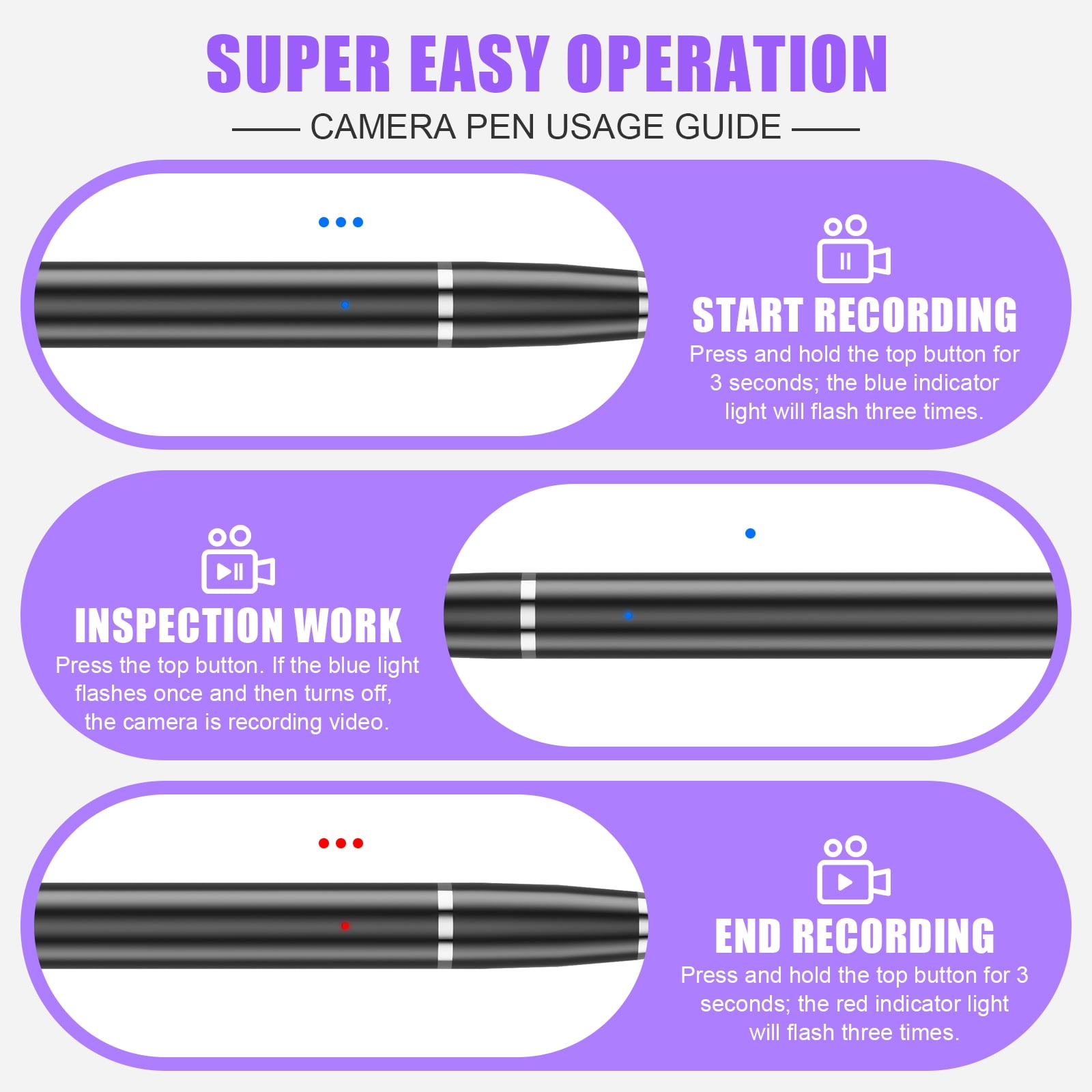1080P HD Mini Portable Camera with 64GB Storage, USB Rechargeable Pocket Video Recorder for Home, Office and Personal Monitoring