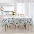 thumbnail image 2 of Leaves Tablecloth Waterproof Spring Summer Eucalyptus Leaf Tablecloth Rectangle Green Plants Flowers Table Cloth Wildflowes Floral Stain Resistant Table Cover for Kitchen Picnic Party 60"x84", 2 of 5