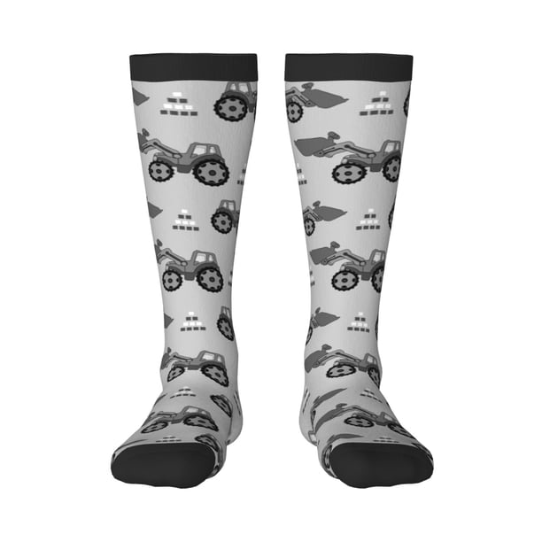 Balery Gray Tractor Calcetines novedosos Calcetines deportivos Calcetines hasta la rodilla Calcetines de algodón Calcetines originales y geniales