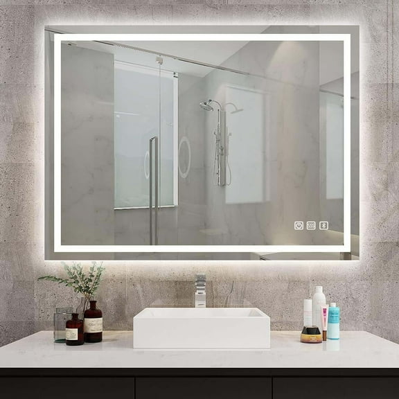 STARLEAD LED Bathroom Mirror,36*28 inch LED Mirror for Bathroom,Bthroom Mirror with Lights,Anti Fog,Wall Mounted,Touch