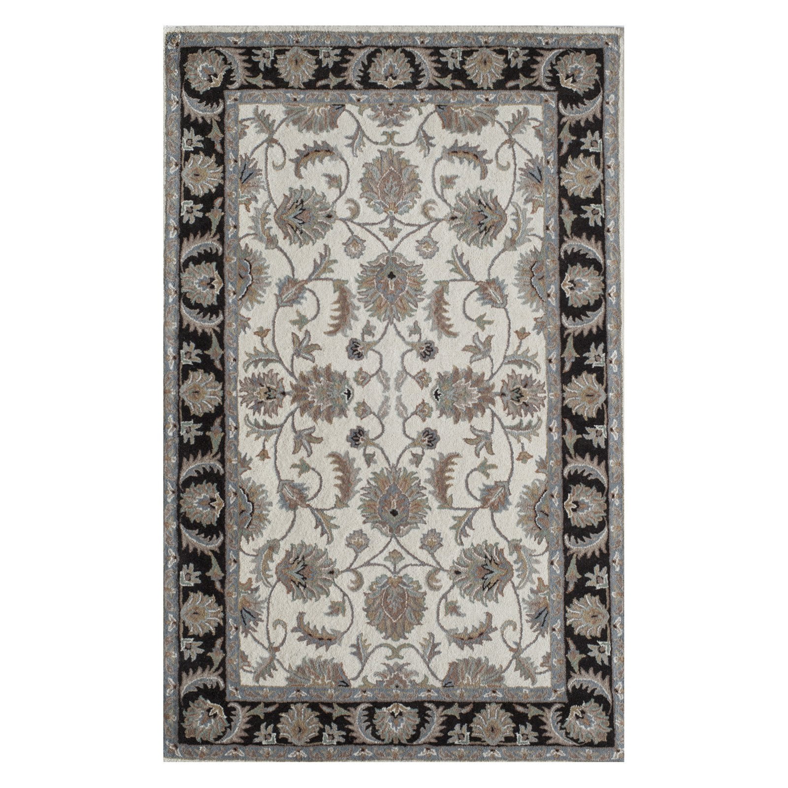 Rugs America New Dynasty Collection Ivory Charcoal NDY03 Traditional