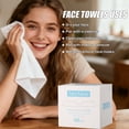 thumbnail image 5 of Heyface Face Towels Dry/Wet Use, Face Towelettes Disposable Sensitive Skin Ultra Absorbent Chemical-Free Makeup Remover Washcloths, 60 Count, 5 of 8