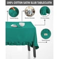 thumbnail image 6 of Vargottam Ruffle Tablecloth Rectangular Tabletop Covers Kitchen Dining Table Cloth Party Decoration Cotton Table Cover,Teal Green,60 x 108 Inches, 6 of 7