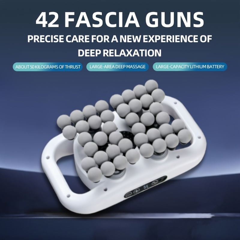 42-Head USB Charging Massage Gun, 9 Modes & 9 Speeds, Ergonomic Design for Neck, Back and Leg Muscle Relief, Portable Massager for Fitness Enthusiasts and Gifting