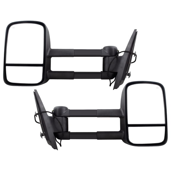 BOXI Left & Right Side Towing Mirror Power Heated Telescoping Fit for Chevy Silverado Sierra Pickup Truck Suburban Escalade Tahoe Yukon 2007-2014 | OE# GM1320354 GM132040 GM1321354 GM1321407